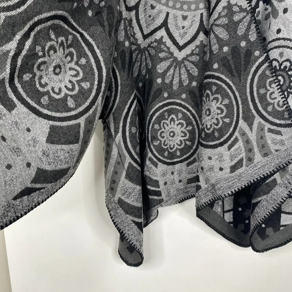 2/$30 NEW Boho Southwest Ruana Oversized Open Wrap Poncho Blanket Scarf
